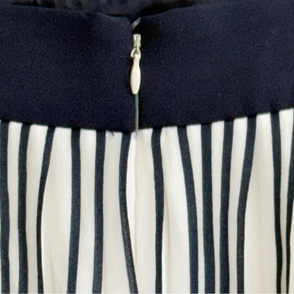 J Crew Navy Blue and White Pleated Midi Skirt.
Size 10 - Picture 6 of 12